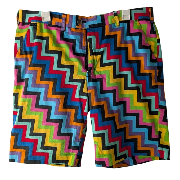 Loudmouth Colorful Zigzag Men's Shorts - Picture 1 of 4